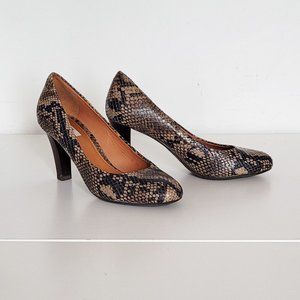 Geox Brown Snakeskin Pattern Heels